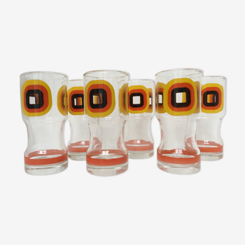 Vintage orange ade glasses 1970