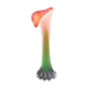 Vase soliflore en verre soufflé forme fleur vert et rouge