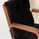 Vintage wood and metal velvet armchair