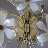 Two Eglo wall lights with vintage Murano flowers 70/80