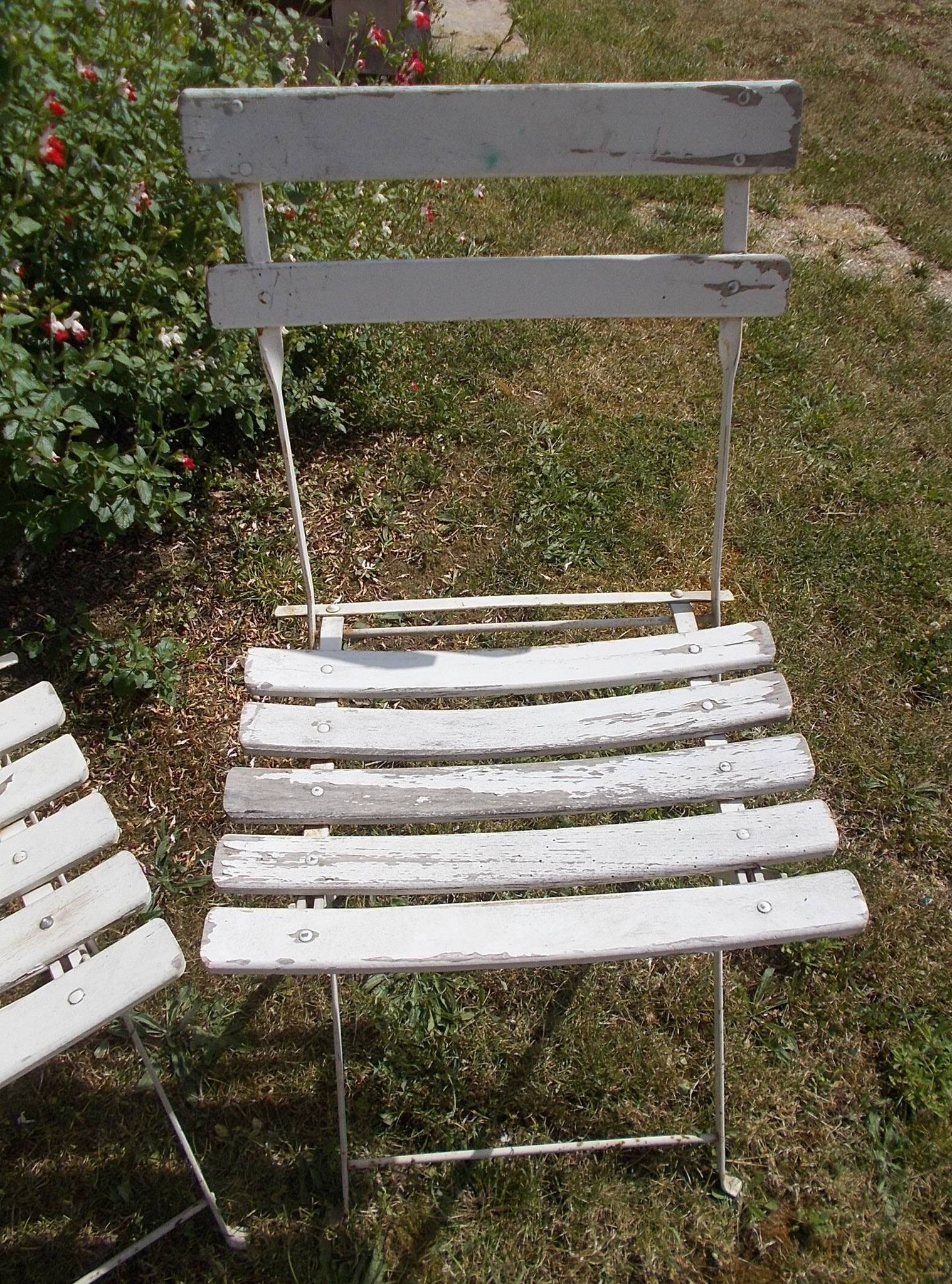 Set of 3 folding garden chairs