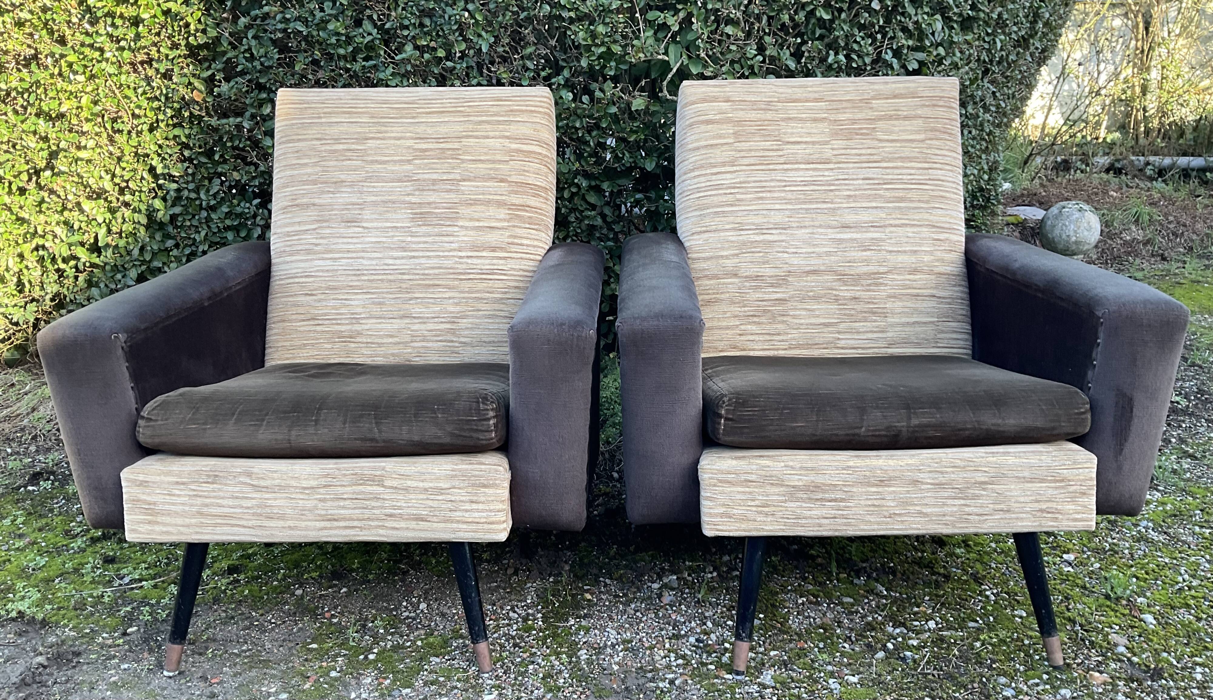 Paire de fauteuils vintage des années 50-60