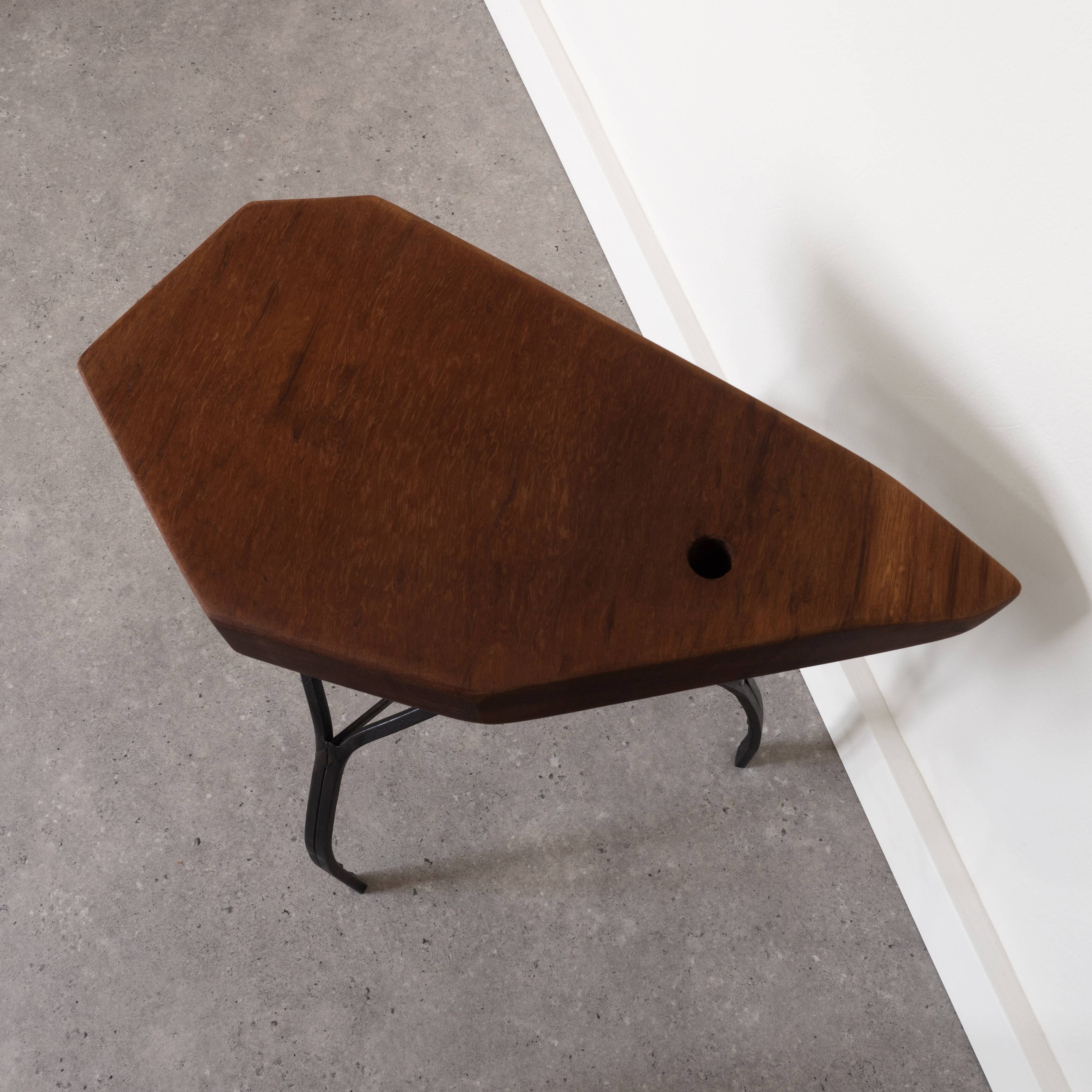 Piece of handcrafted sofa solid wood and wrought iron