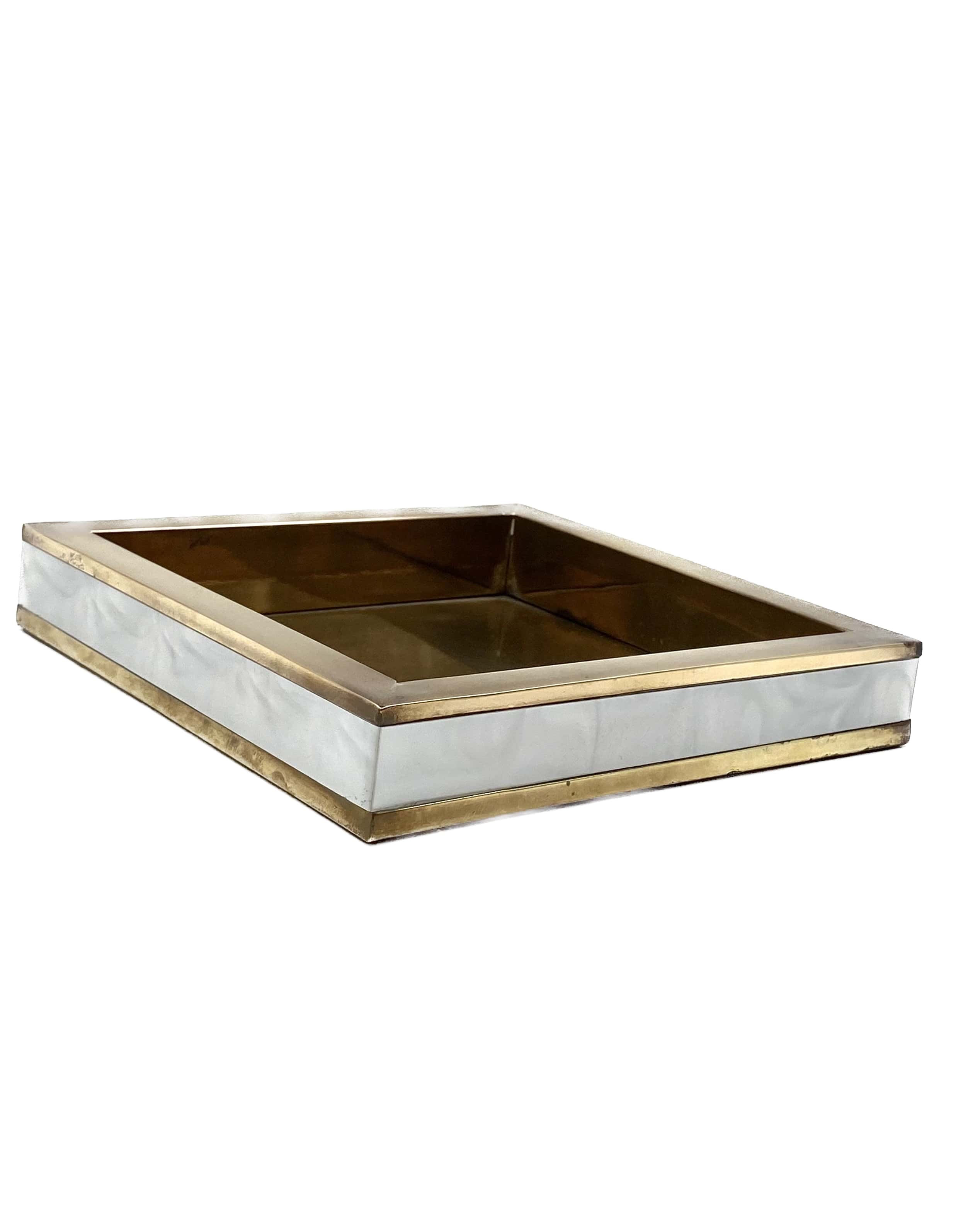 Hollywood regency brass ashtray / vide poche, Italy 1970s