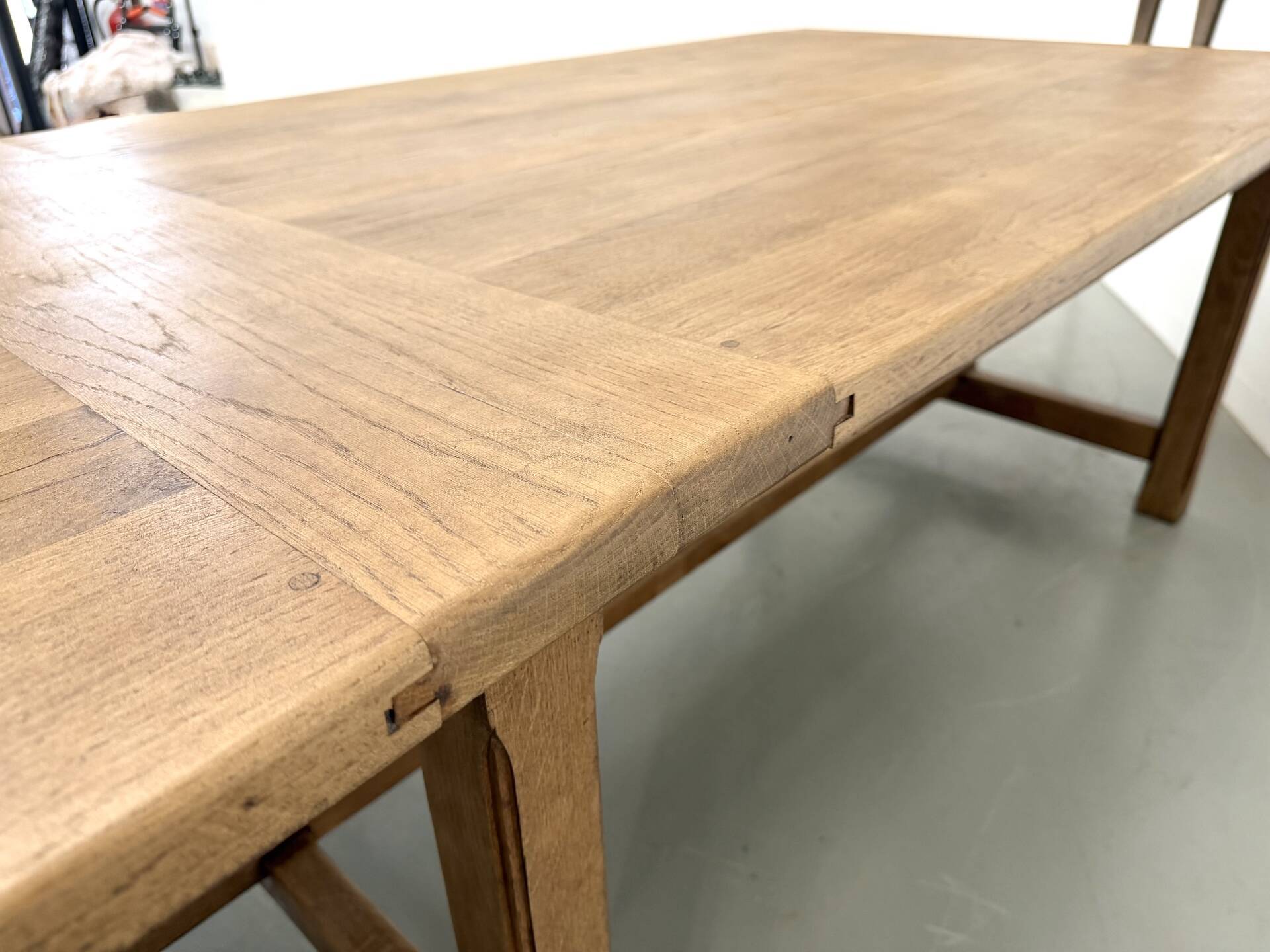 XXL farmhouse table in solid oak 350 cm - Reconstruction Style - 1950s