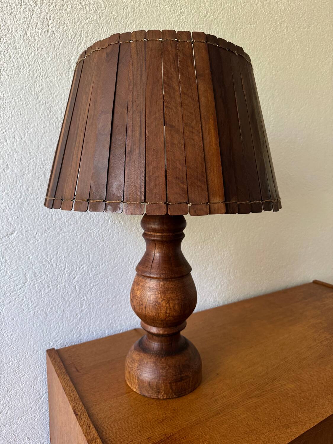 Large teak lamp from the 60s