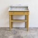 Antique wooden dressing table with painted finish and white marble – Farrow & Ball No. 66