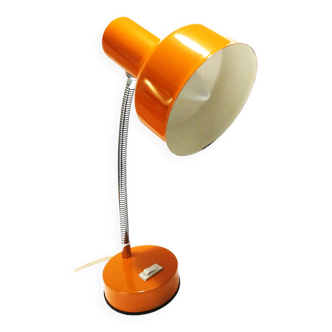 orange articulated desk lamp 1970's