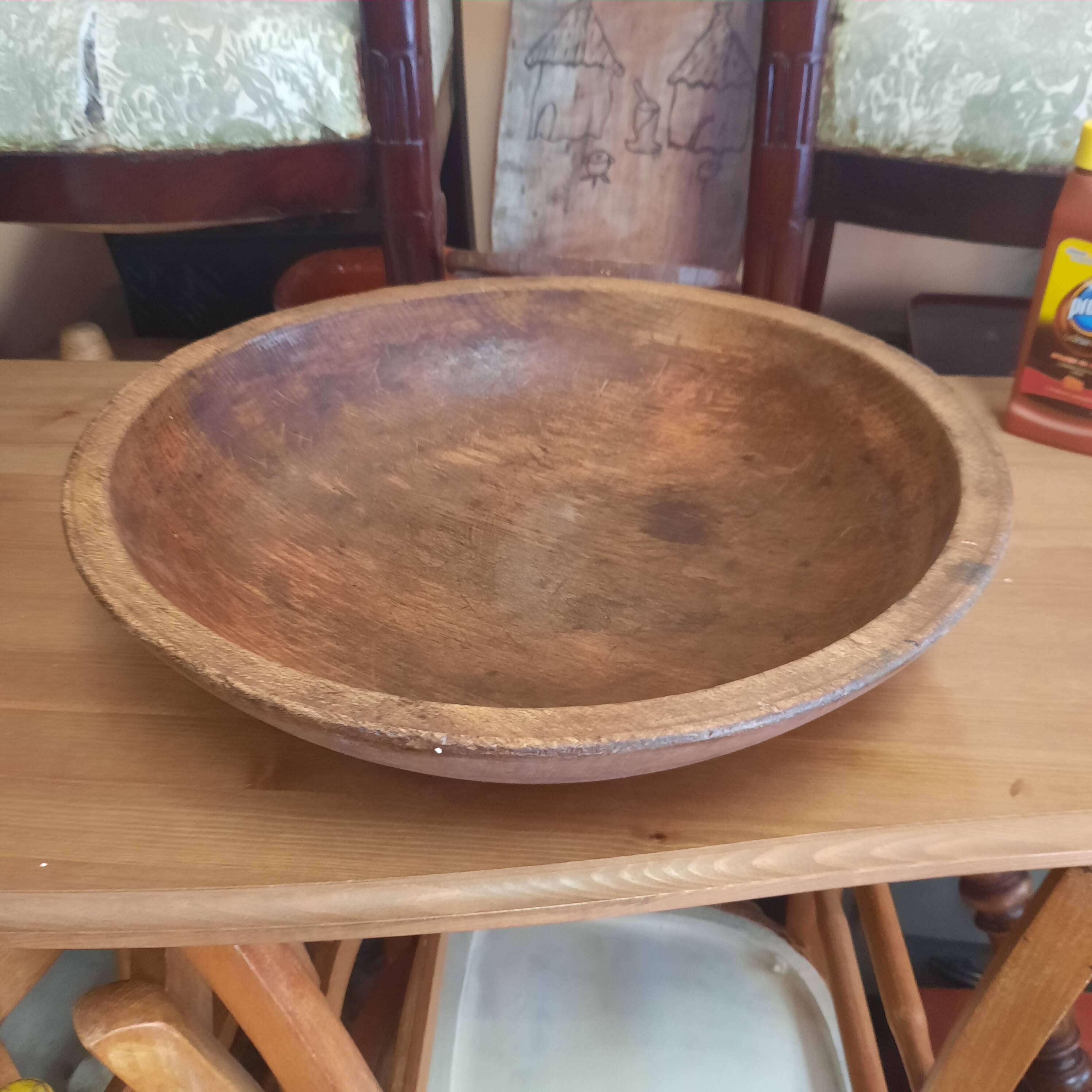 Large wooden salad bowl