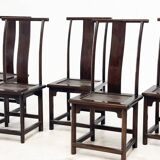 Set of six elegant oak dining chairs