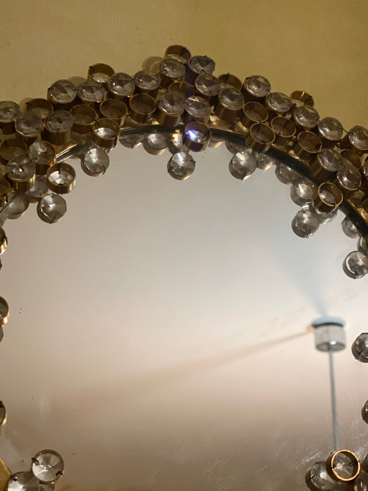 Hollywood Regency Crystal Mirror by Pawla