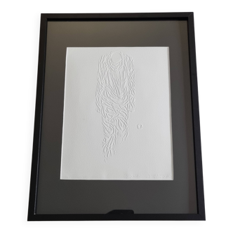 Relief work on paper, Visionaire White 1994, Yohji Yamamoto, 30x40 cm