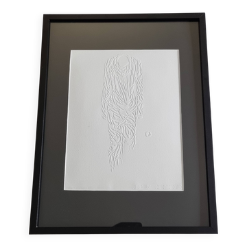 Relief work on paper, Visionaire White 1994, Yohji Yamamoto, 30x40 cm