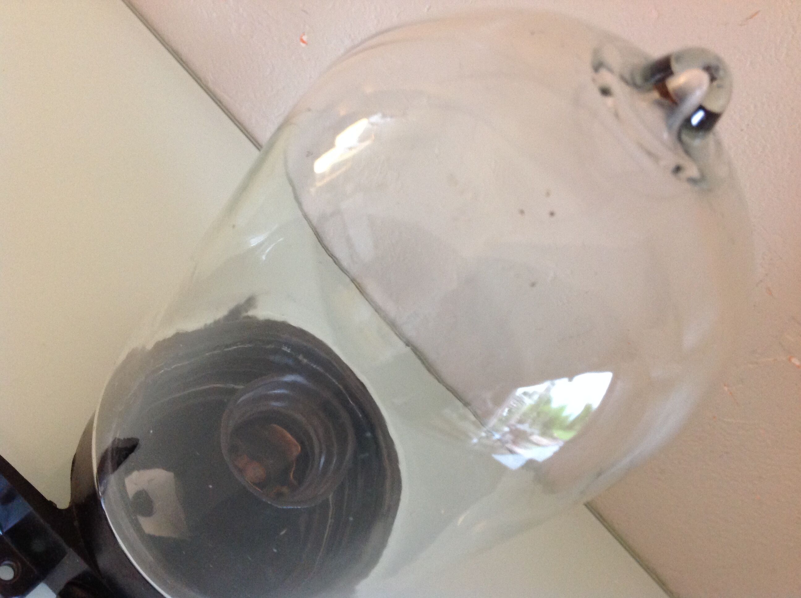 Long porthole wall lamp in glass and bakelite industrial style