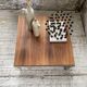 Table basse noyer et chrome moderniste