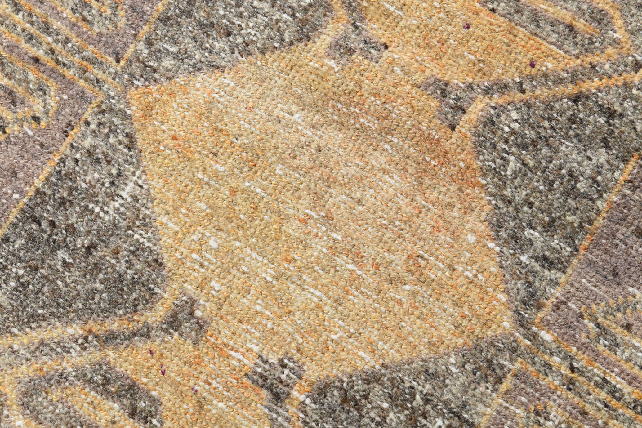 3x11 Mustard Brown Oriental Vintage Runner Rug, 85x329Cm