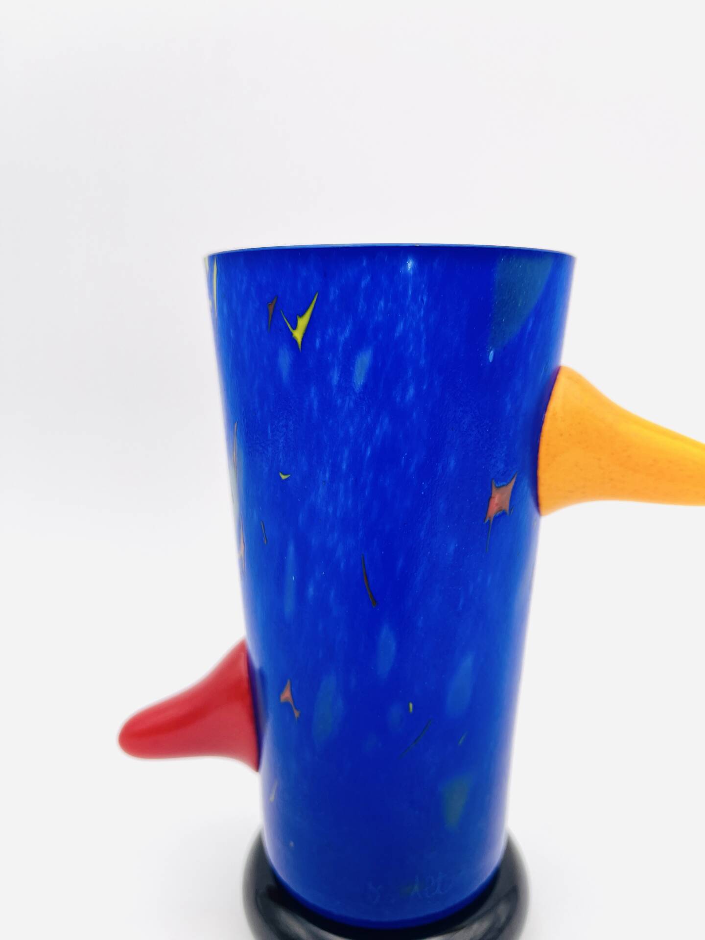 Vase Sculpture Otmar Alt Rosenthal Studio Line Glass Cobalt Signed 16cm