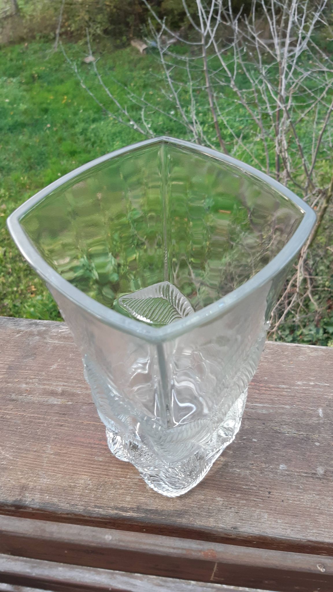 Vase verre pressé 1950