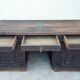 Large Gothic desk in solid oak from the 19th century.
