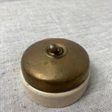 Antique Vintage Vitreous Brass and Ceramic Switch