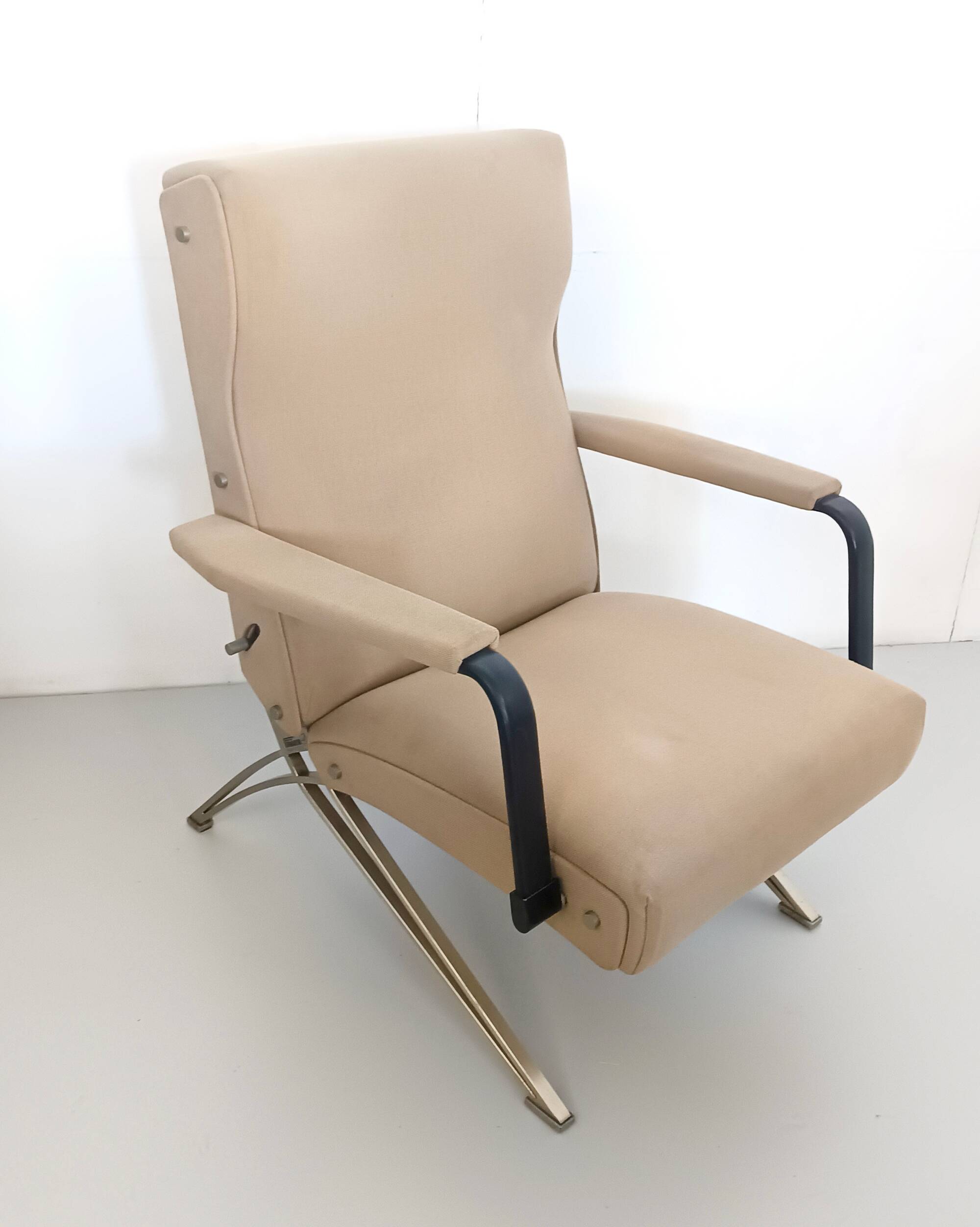 Reclining Beige Armchair by Giulio Moscatelli for Formanova, Italy