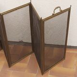 Ancient bronze and brass signed fire pare