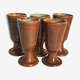 Five ancient potter's mazagrans in enamelled sandstone