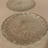 Set of one table mat and two crystal bottle bottoms