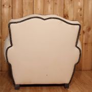 Fauteuil club en cuir blanc