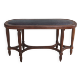 Art Deco stool bench in inlaid walnut