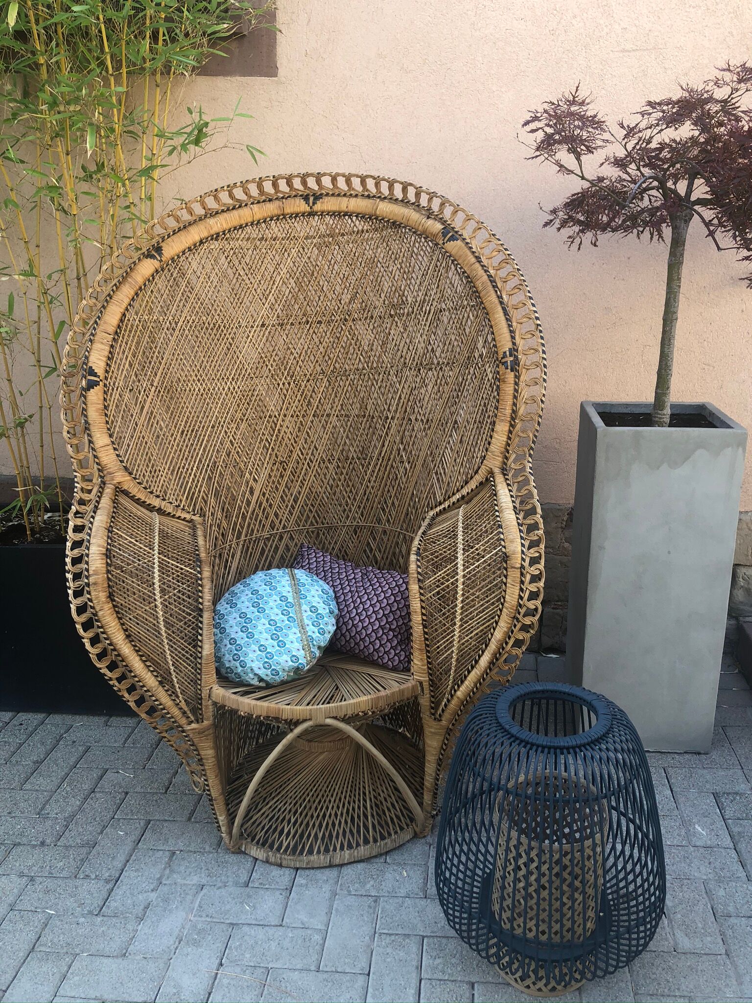 Vintage rattan armchair Emmanuelle
