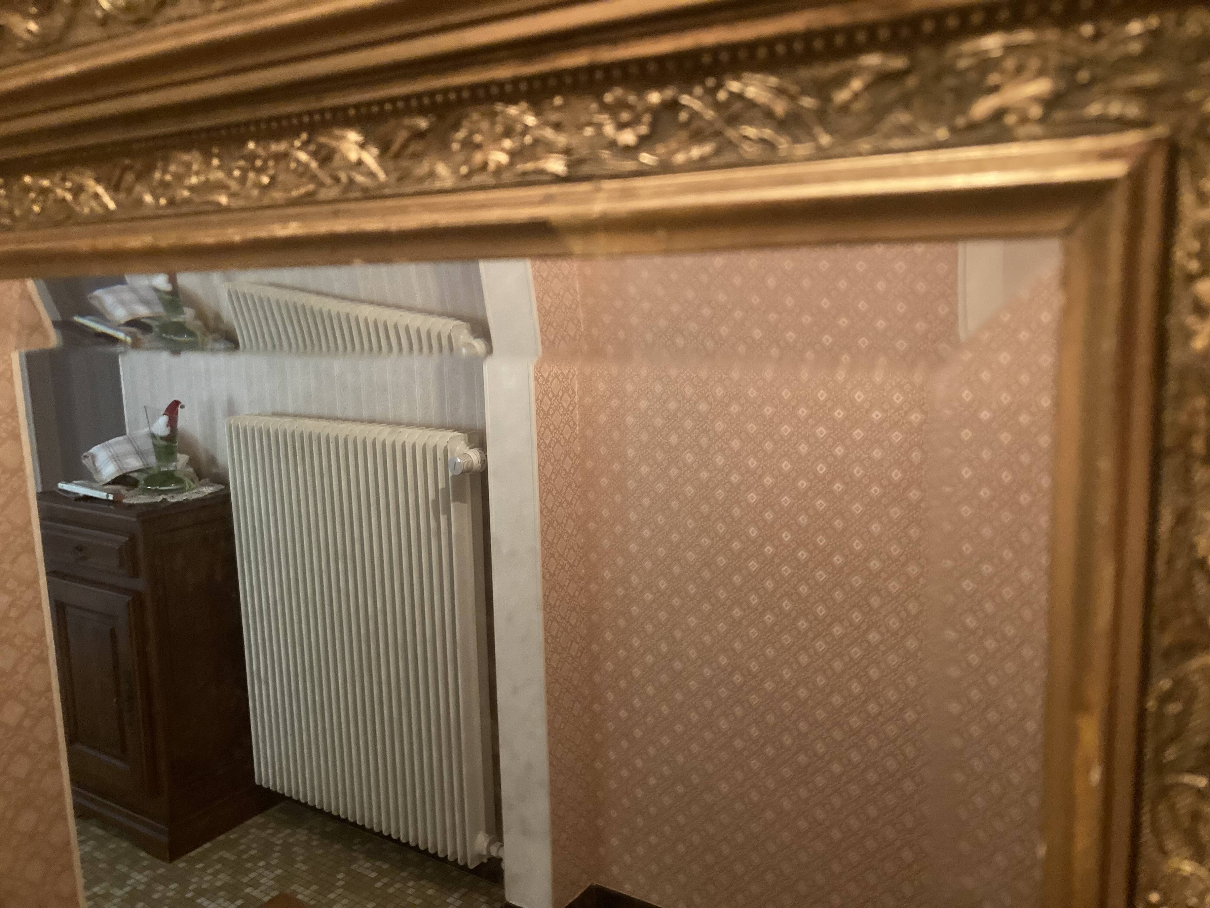 Miroir étain vintage cadre doré