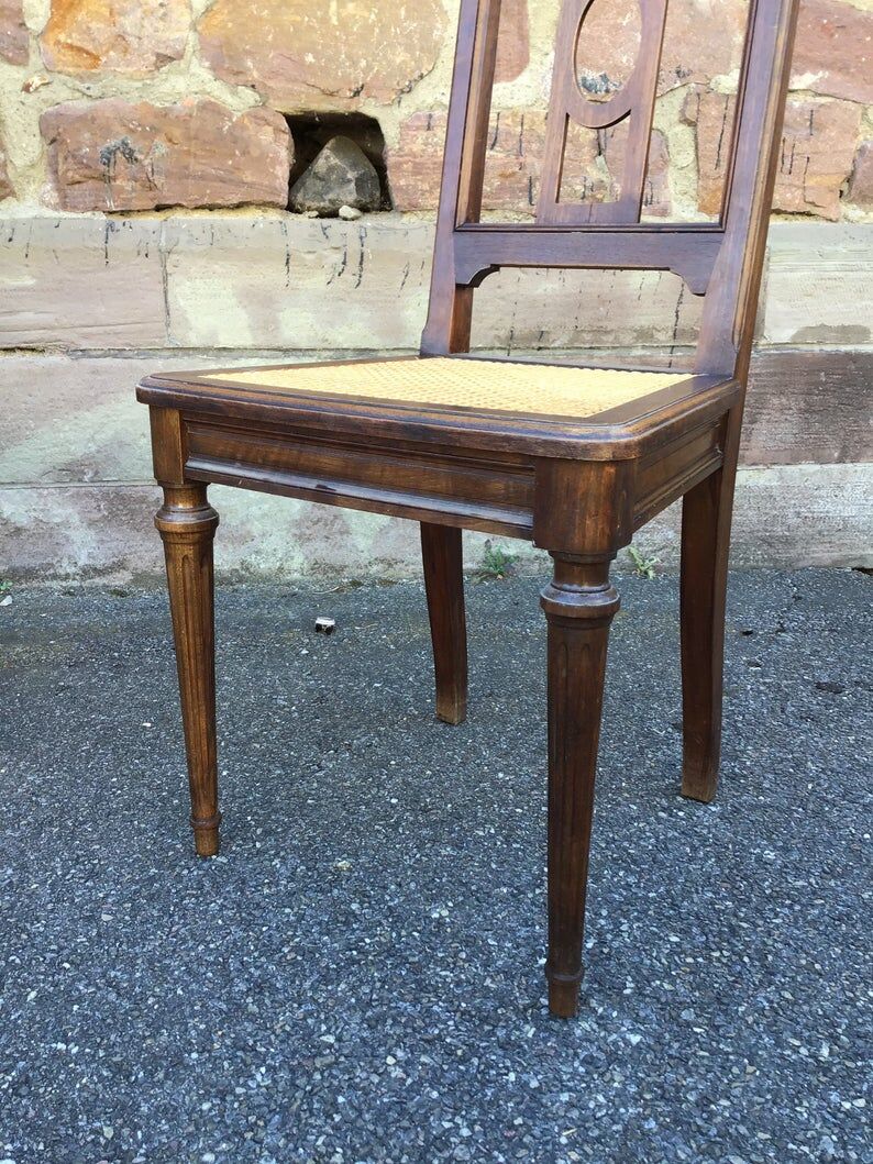 Set of 4 French chairs louis XVI vintage 30s Provence