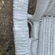 Fauteuil enfant en osier blanc vintage