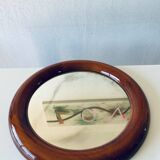 Large round mirror