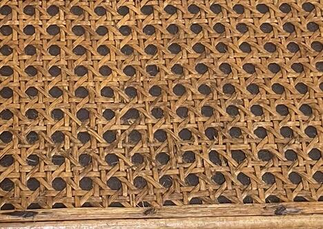 Rattan and cane footrest from the 1950s