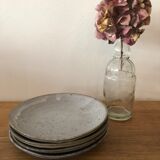 4 enamelled sandstone plates