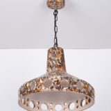 Flower power earth ware chandelier 1960