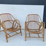 Pair of rattan drivers from the 50s