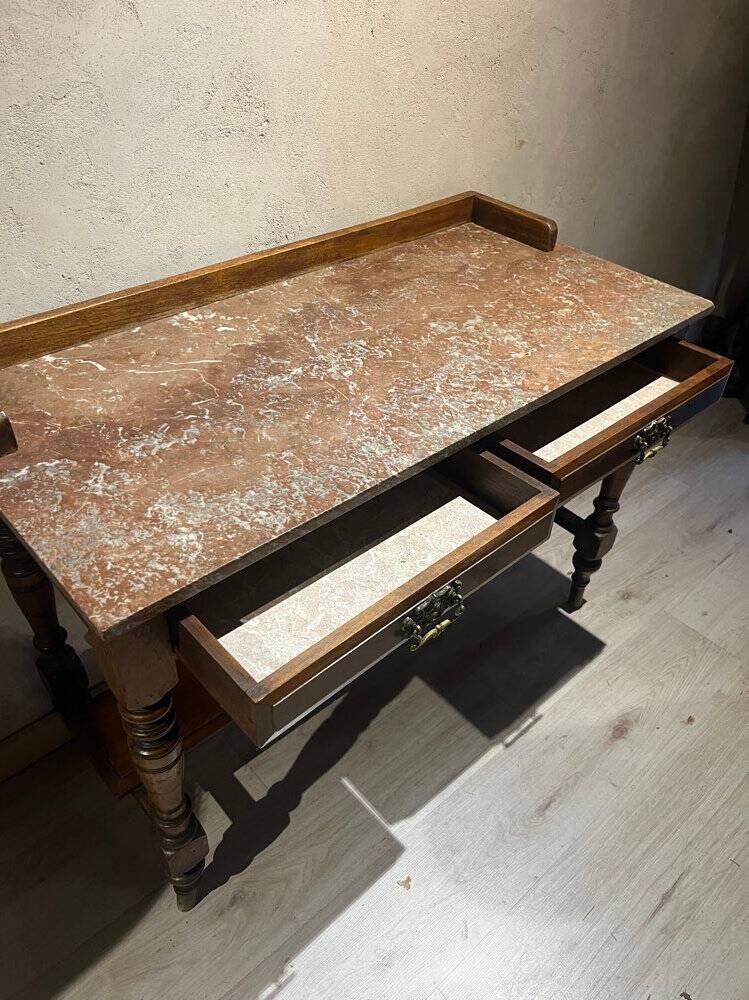 Wood and marble washstand, 19th century.