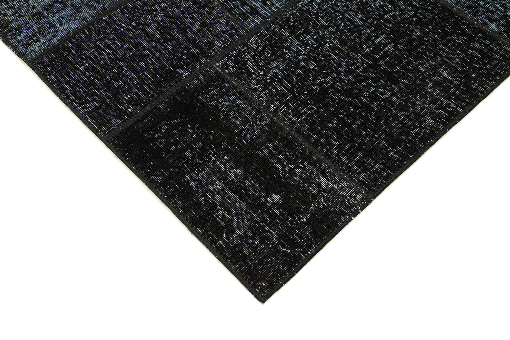 Handmade anatolian vintage 172 cm x 244 cm black patchwork carpet