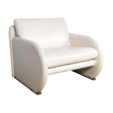 Postmodern white leather armchair by Jan Armgardt for Leolux