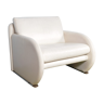 Postmodern white leather armchair by Jan Armgardt for Leolux