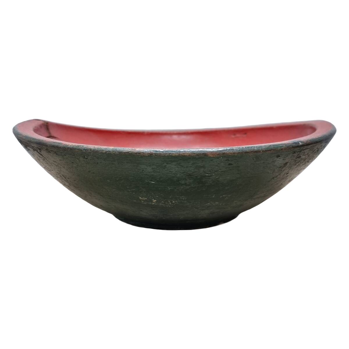 Antique Japanese Wooden Urushi Dough Bowl, from around 1900