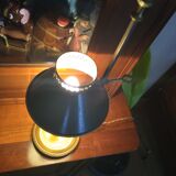 Lamp Bouillotte 1 arm of light bronze lampshade sheet metal empire style