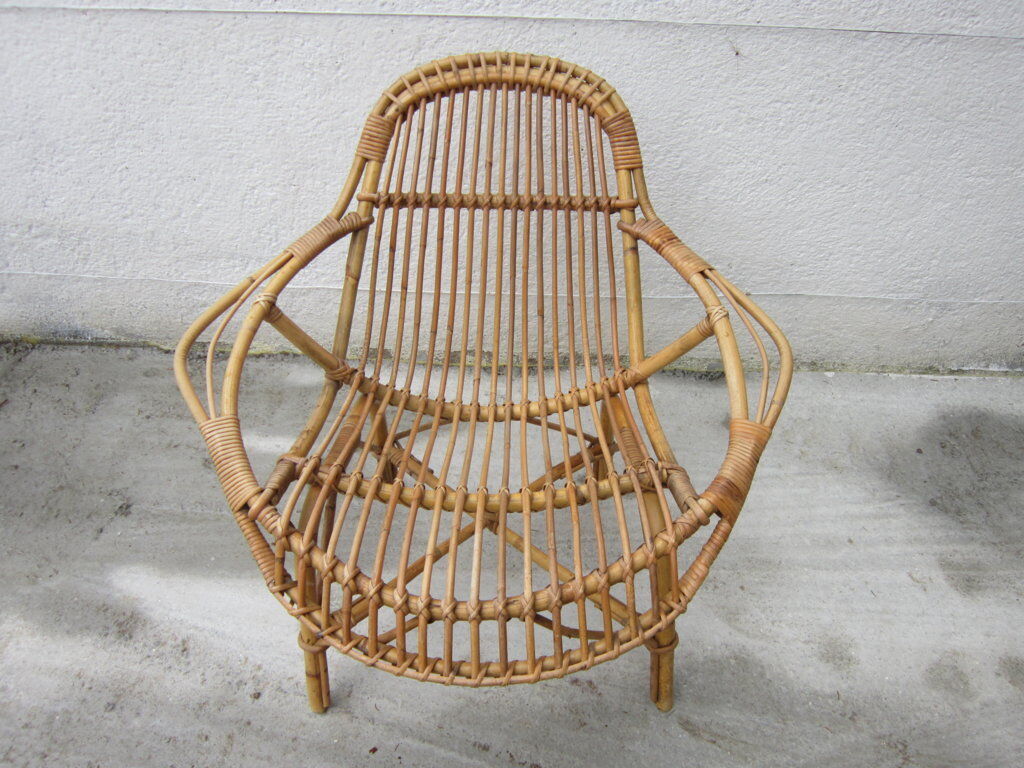 Rattan armchair 60s