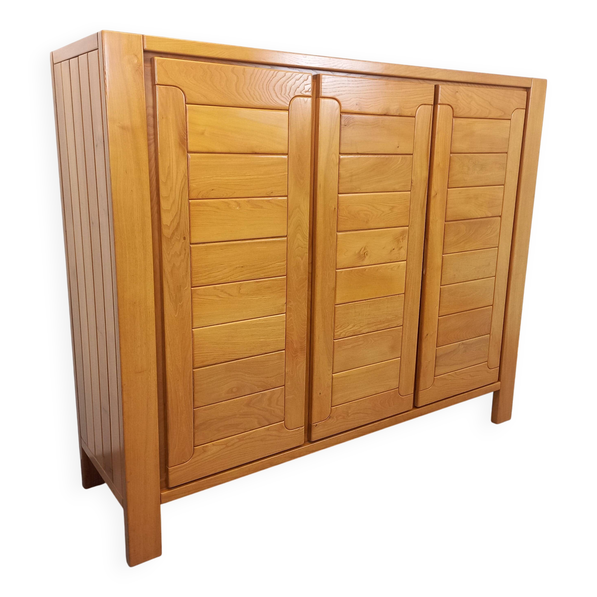 Vintage Maison Regain elm wardrobe from the 70s and 80s