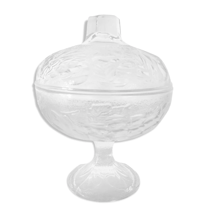 Chiseled glass candy box