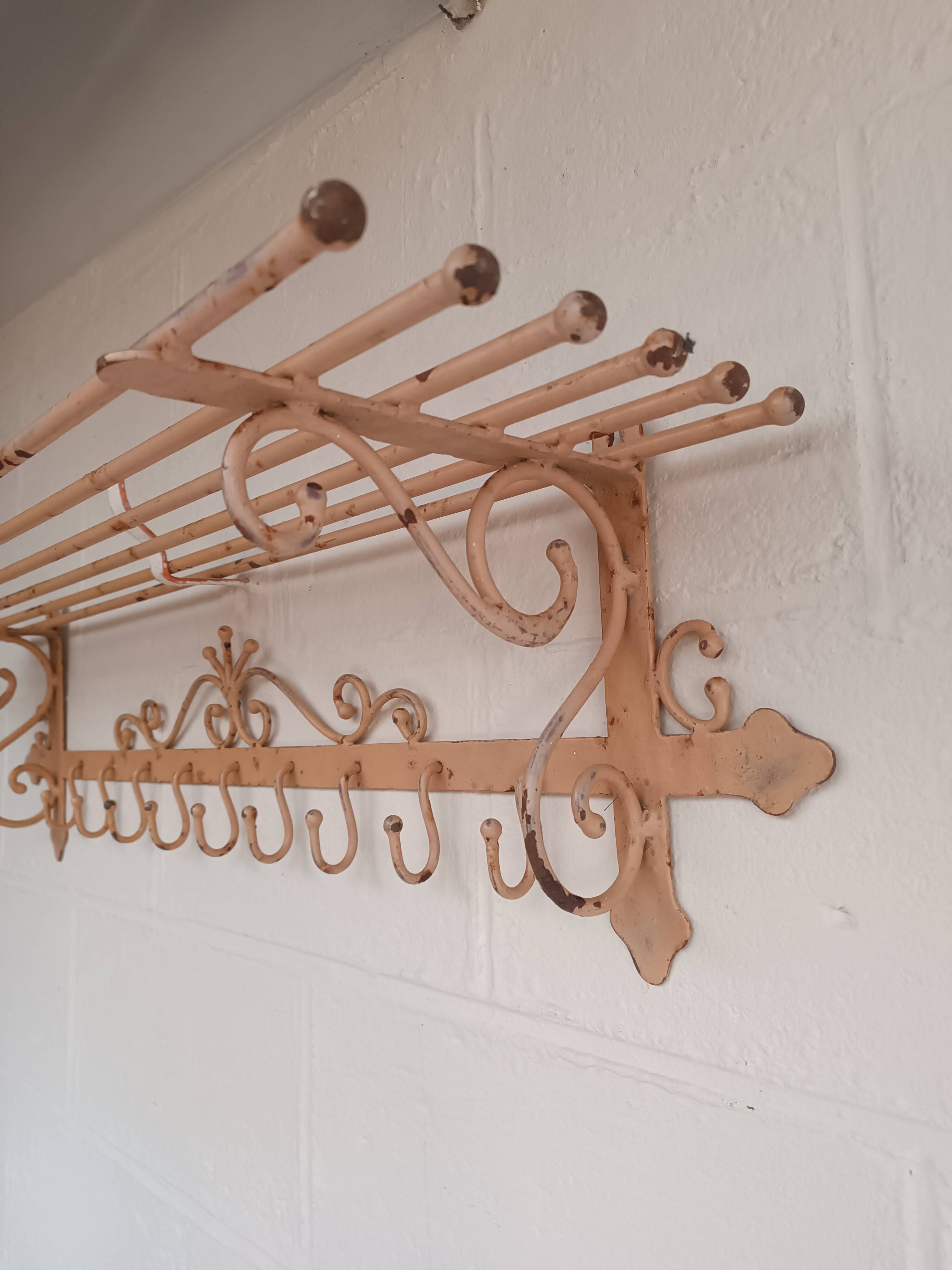 Vintage wrought iron coat rack