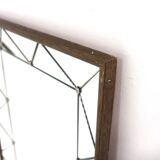 Miroir scandinave en teck et en métal, Suède, 1960, 122x62cm